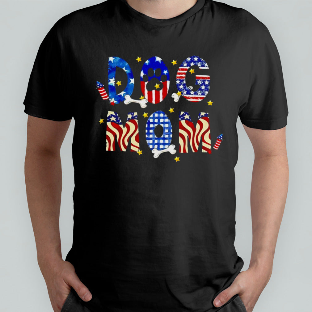 Dog mom USA flag 4th of July shirt