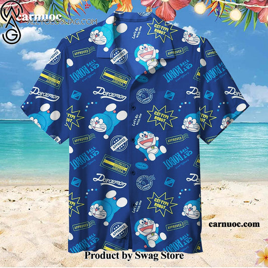 Doraemon Collage Eye-Catching Hawaiian Shirt