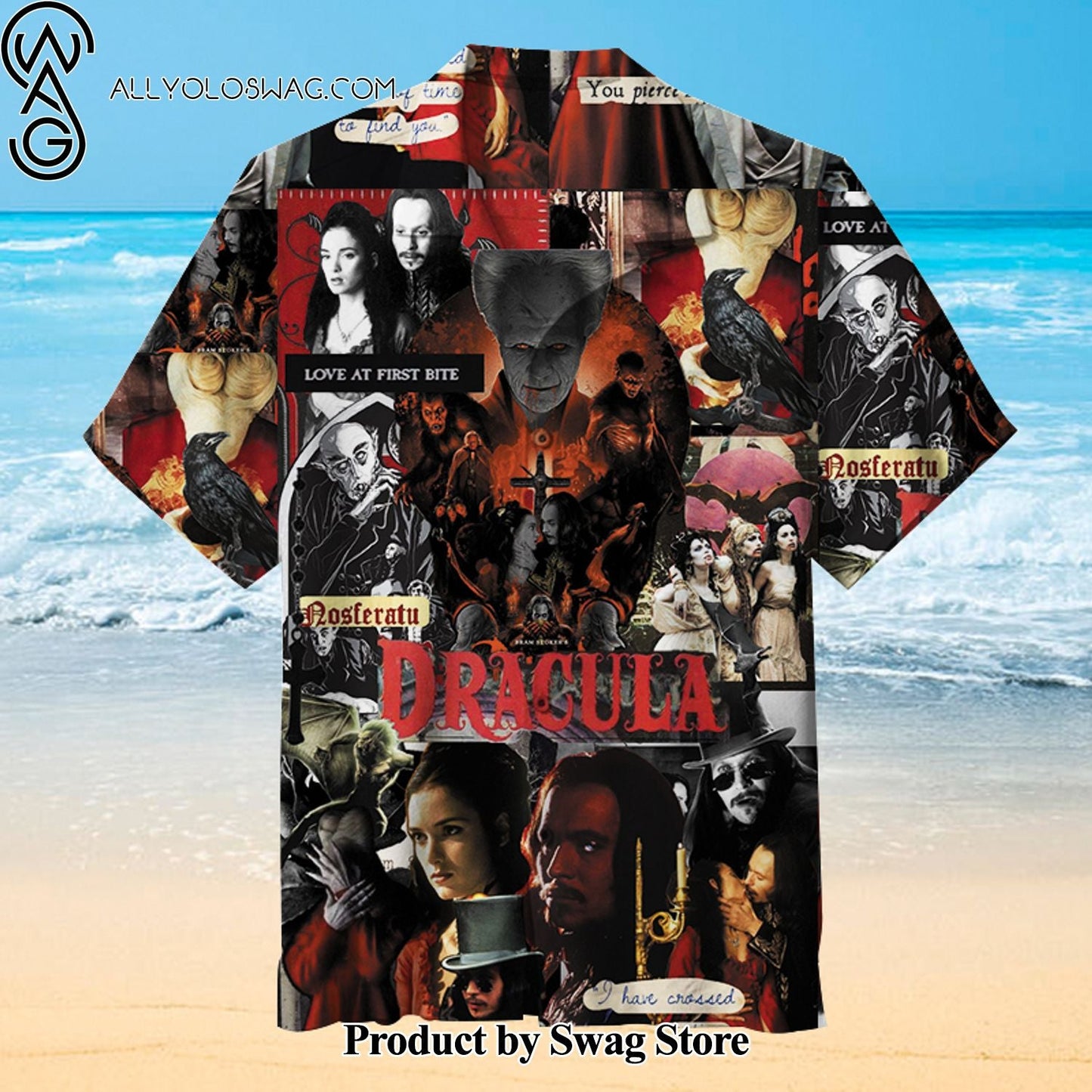 Dracula Monochrome Hawaiian Shirt
