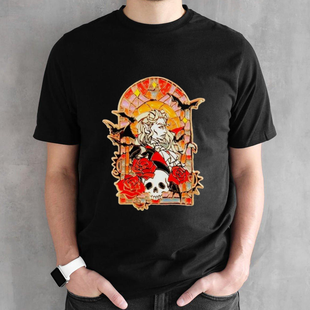 Dracula stained glass pin shirts