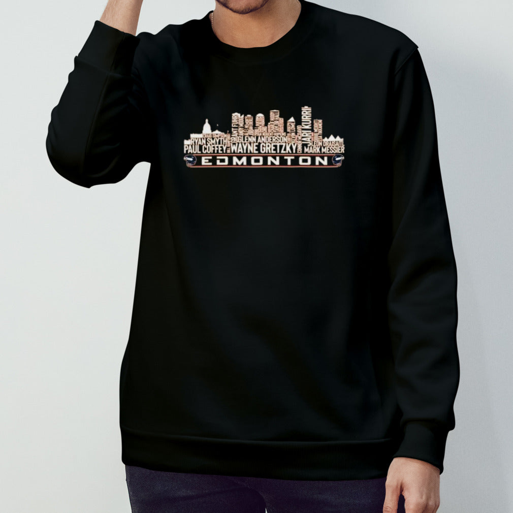 Edmonton Oilers Hockey Team All Time Legends Edmonton City Skyline 2024 Shirts