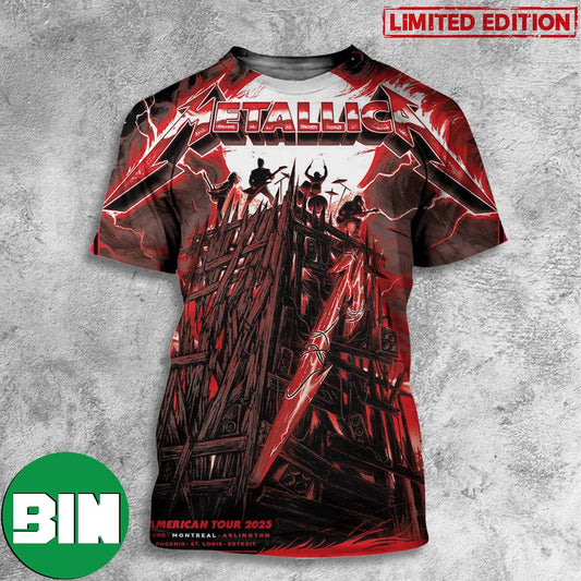 Exclusive Colorway Official Pop-Up Poster For M72 Montreal Quebec Canada Metallica North American Tour 2023 3D T-Shirts
