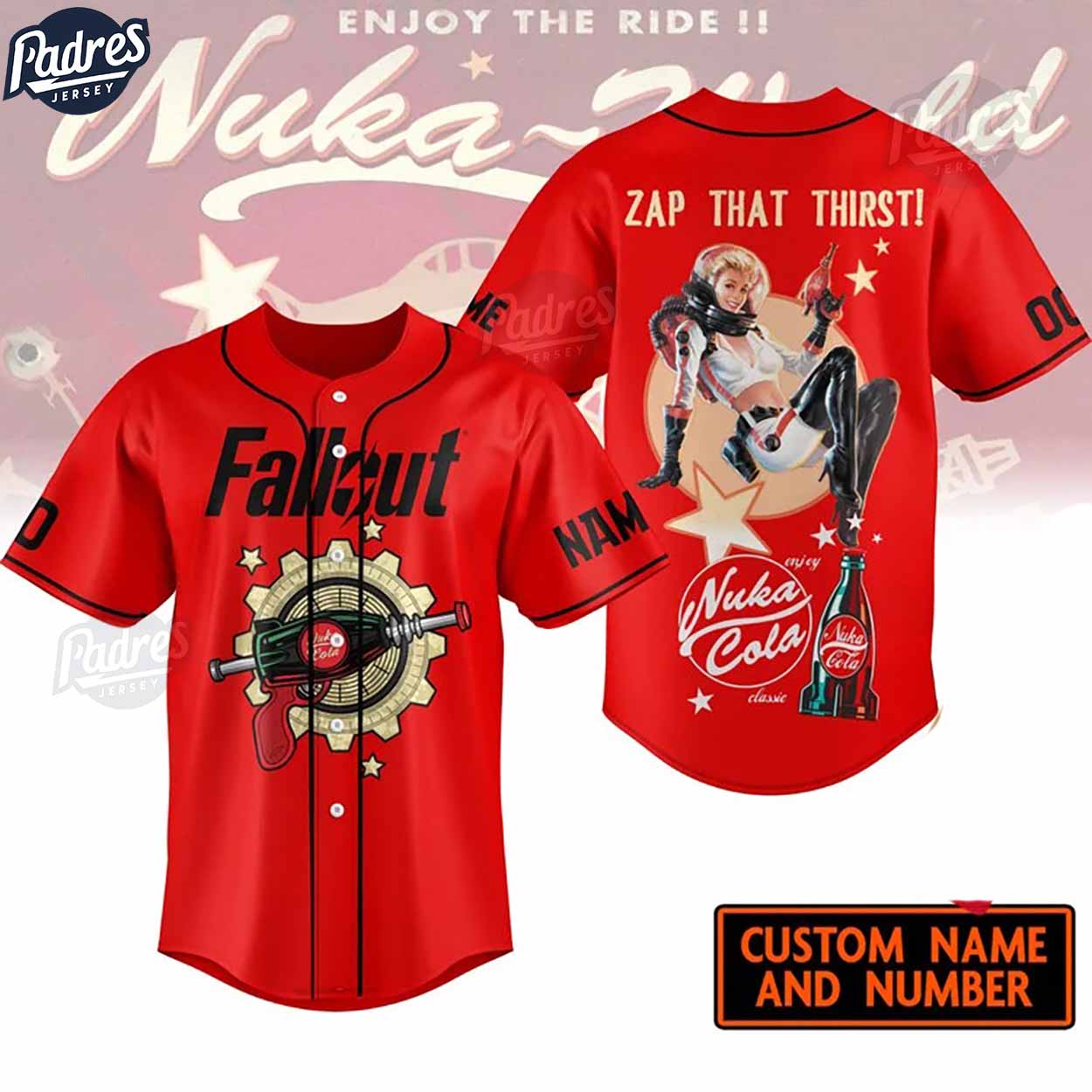 Fallout Zap That Thirst Baseball Jersey - Padres Jersey Oasis: Elevate Your Baseball Style Game