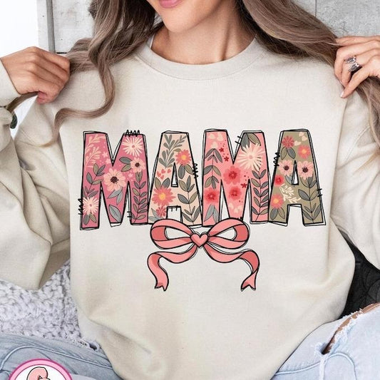 Floral mama coquette tshirt, mama tshirt, mama flowers tshirt, Mothers Day tshirt, vintage mama sweatshirt, boho flower tshirt, floral coquette, Mama Shirt, shirt for women