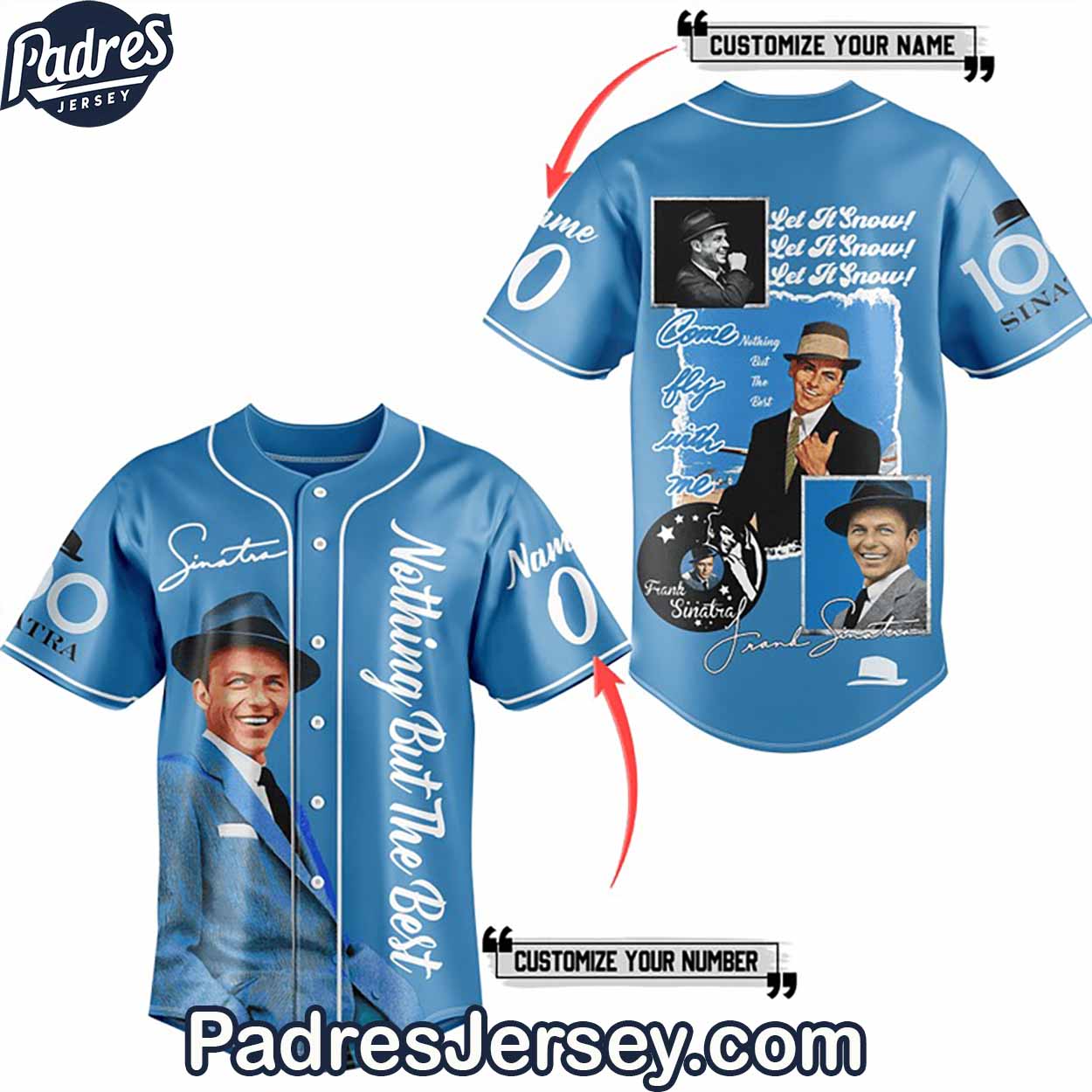 Frank Sinatra Baseball Jersey Outfit - Nothing But The Best - Padres Jersey Oasis: Elevate Your Baseball Style Game