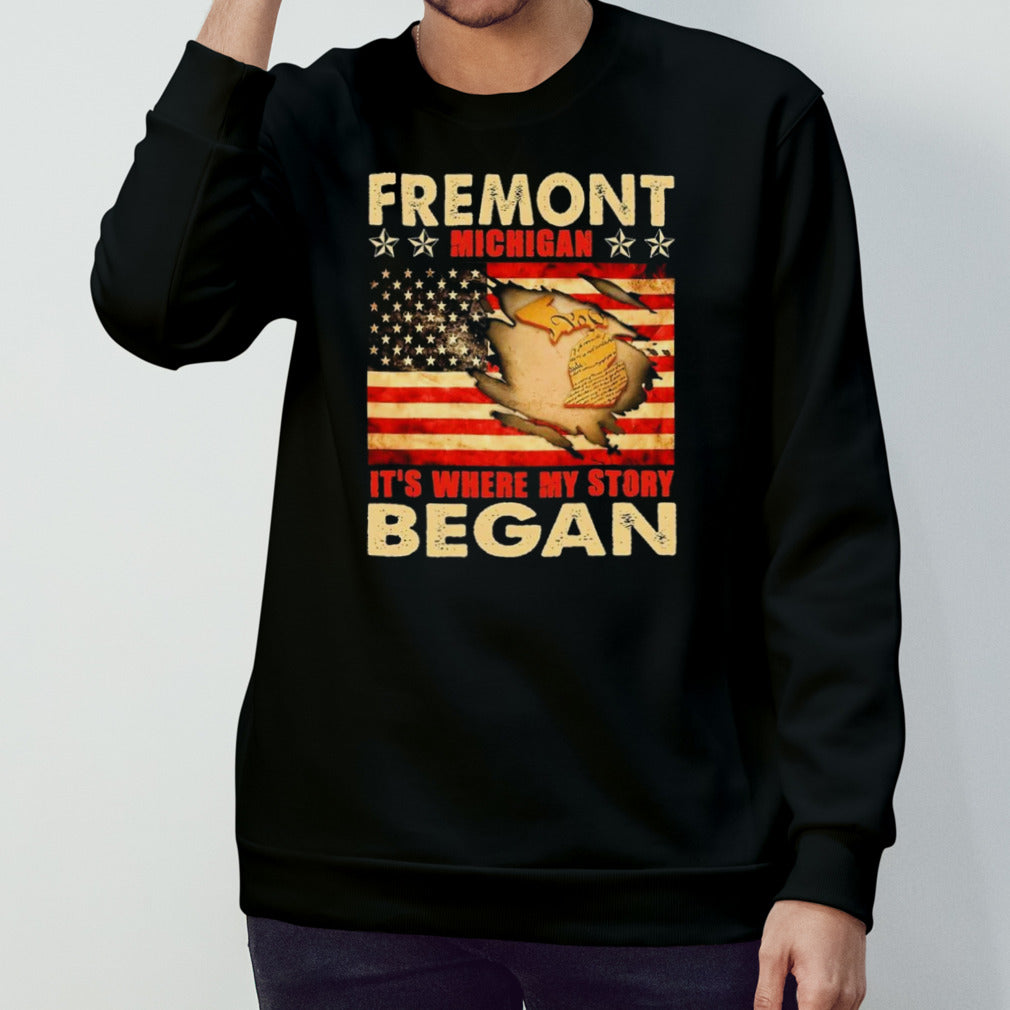 Fremont Michigan Usa Flag shirts