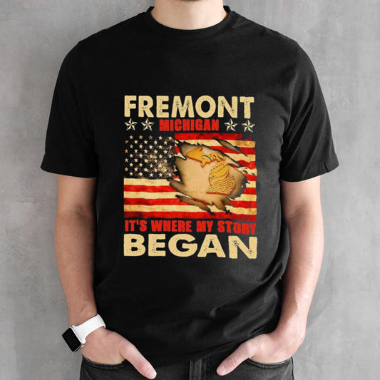 Fremont Michigan Usa Flag shirts