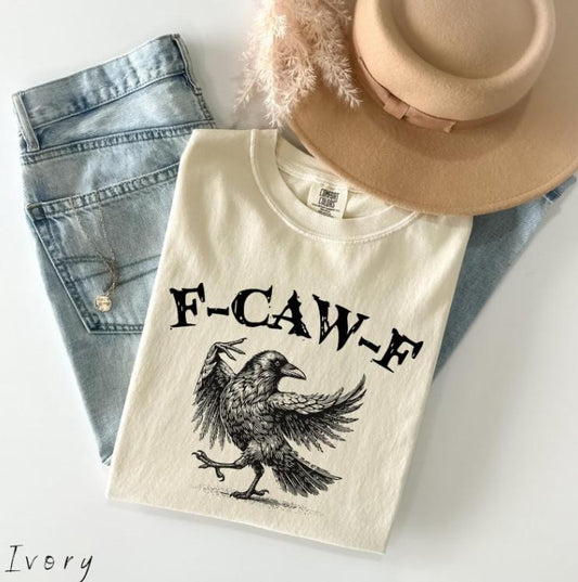 Funny Crow Shirt, F-Caw-F Shirt, Black Crow Sweatshirt, Raven Lover Gift, Funny Raven Shirt, Gothic Crow Tee