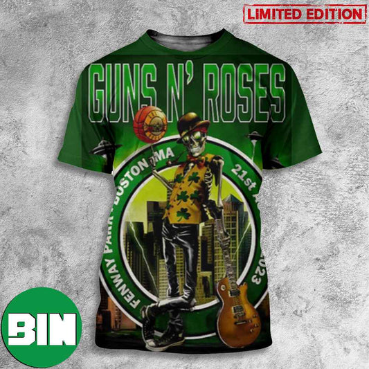 Guns N Roses Fenway Park August 21st 2023 Massachusetts Tour All Over Print T-Shirts