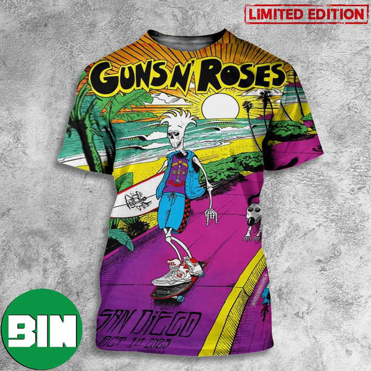 Guns N Roses In Snapdragon Stadium 1st October 2023 San Diego American Tour 3D T-Shirts