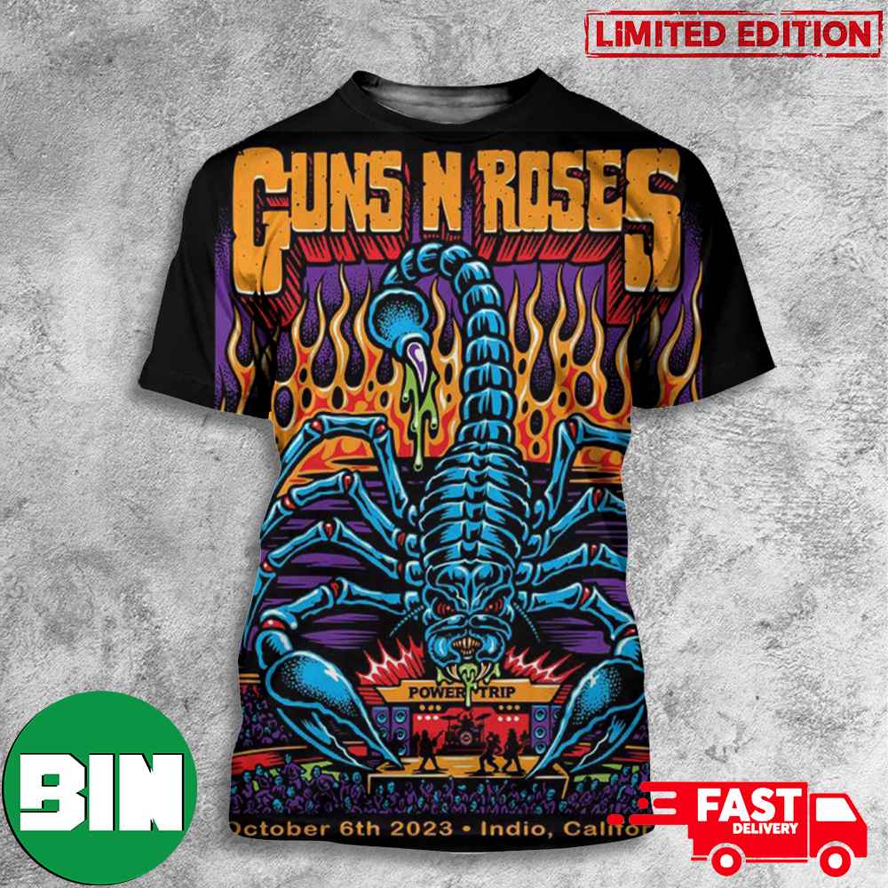 Guns N Roses October 6th 2023 North American Tour Indio California Empire Polo Club 3D T-Shirts