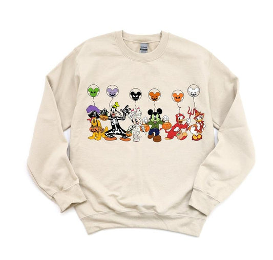 Halloween Shirt, Halloween Matching Shirt, Friends Characters Halloween Balloons Tee, Halloween Skeleton Tee