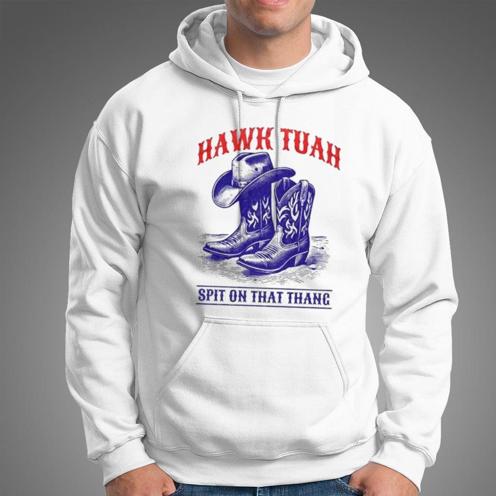 Hawk Tuah Spit On That Thang Funny Viral Video Western Country Accent Hawk Tush Meme T-shirt