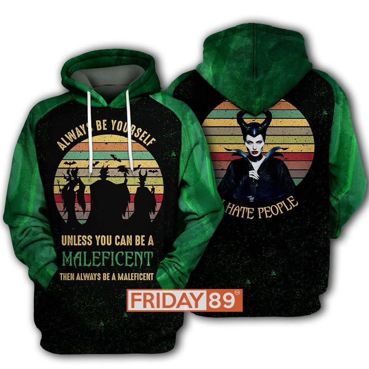 HickVibes Always Be A Maleficent Print B2982 3D Pullover Printed Over Unisex Hoodies