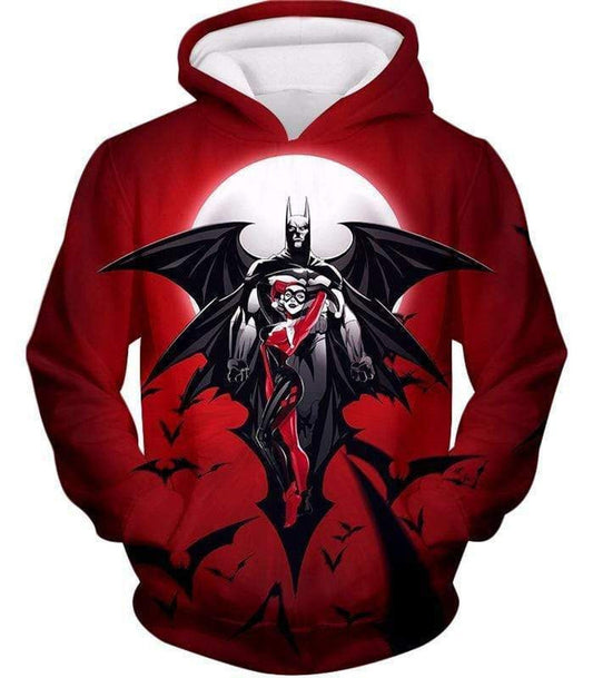 HickVibes Amazing Batman X Harley Quinn Cool Graphic Action Red A3556 3D Pullover Printed Over Unisex Hoodies
