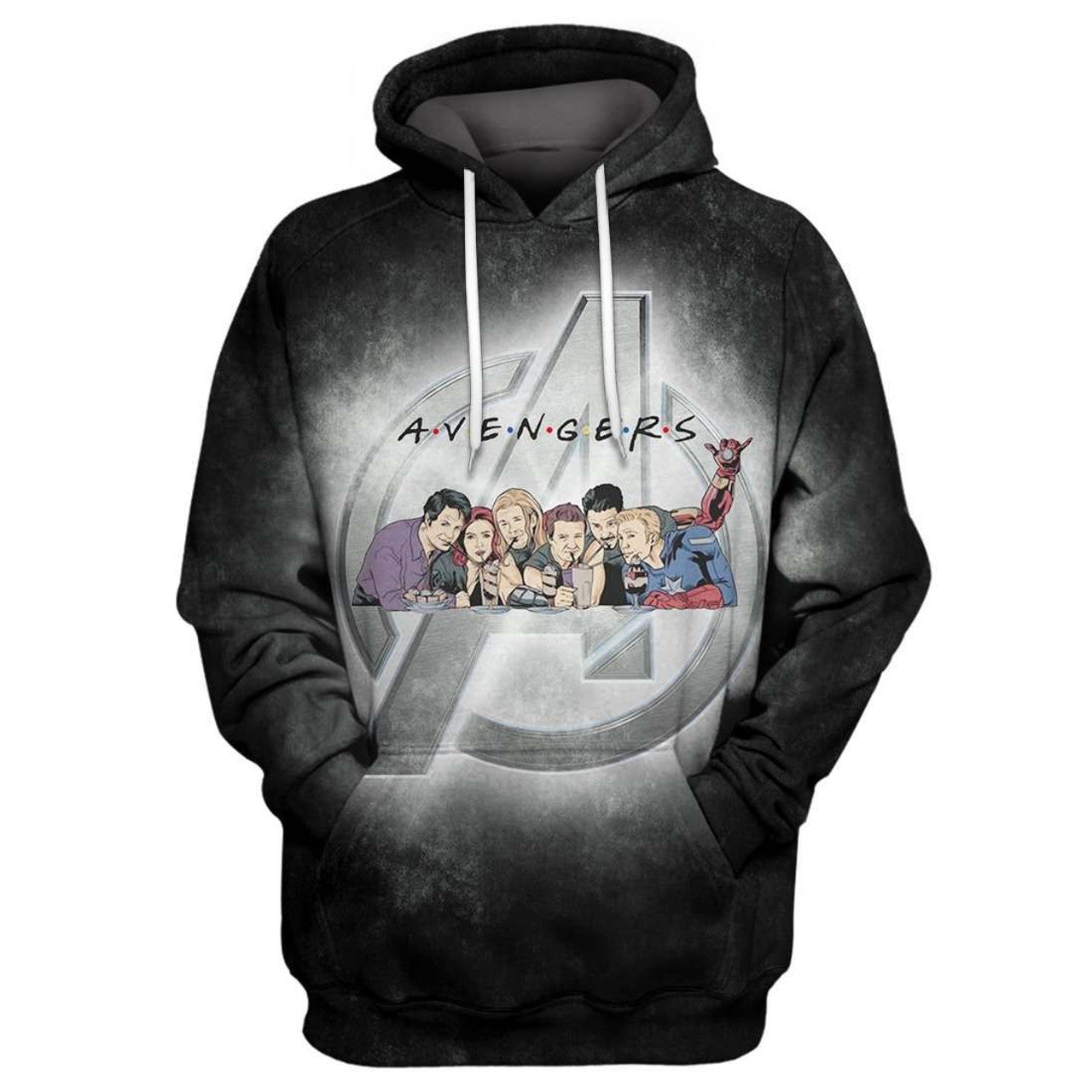 HickVibes Avengers Friends B2878 3D Pullover Printed Over Unisex Hoodies