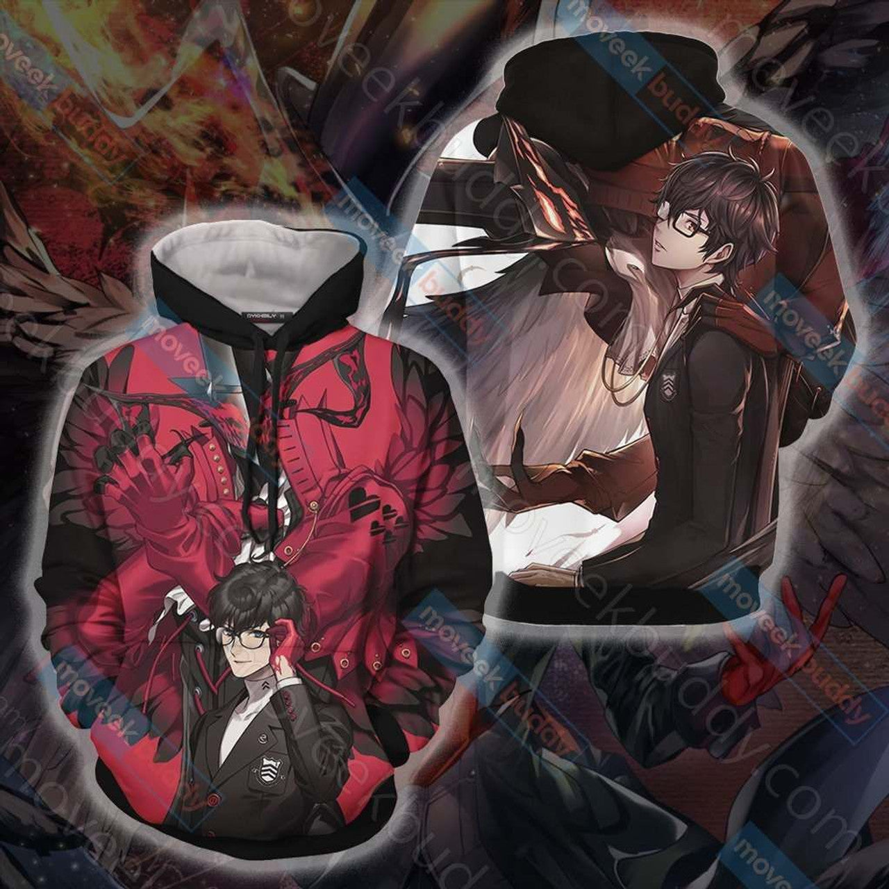 HickVibes Persona 5 Joker And Arsen A314 3D Pullover Printed Over Unisex Hoodies