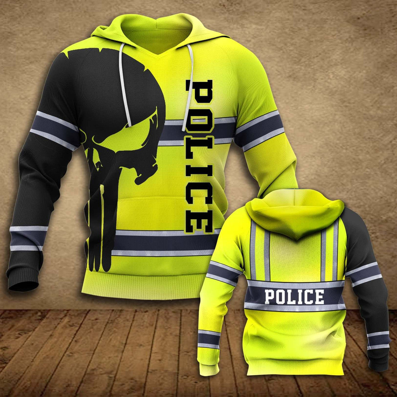 HickVibes Police Safety Vest Usa B4381 3D Pullover Printed Over Unisex Hoodies