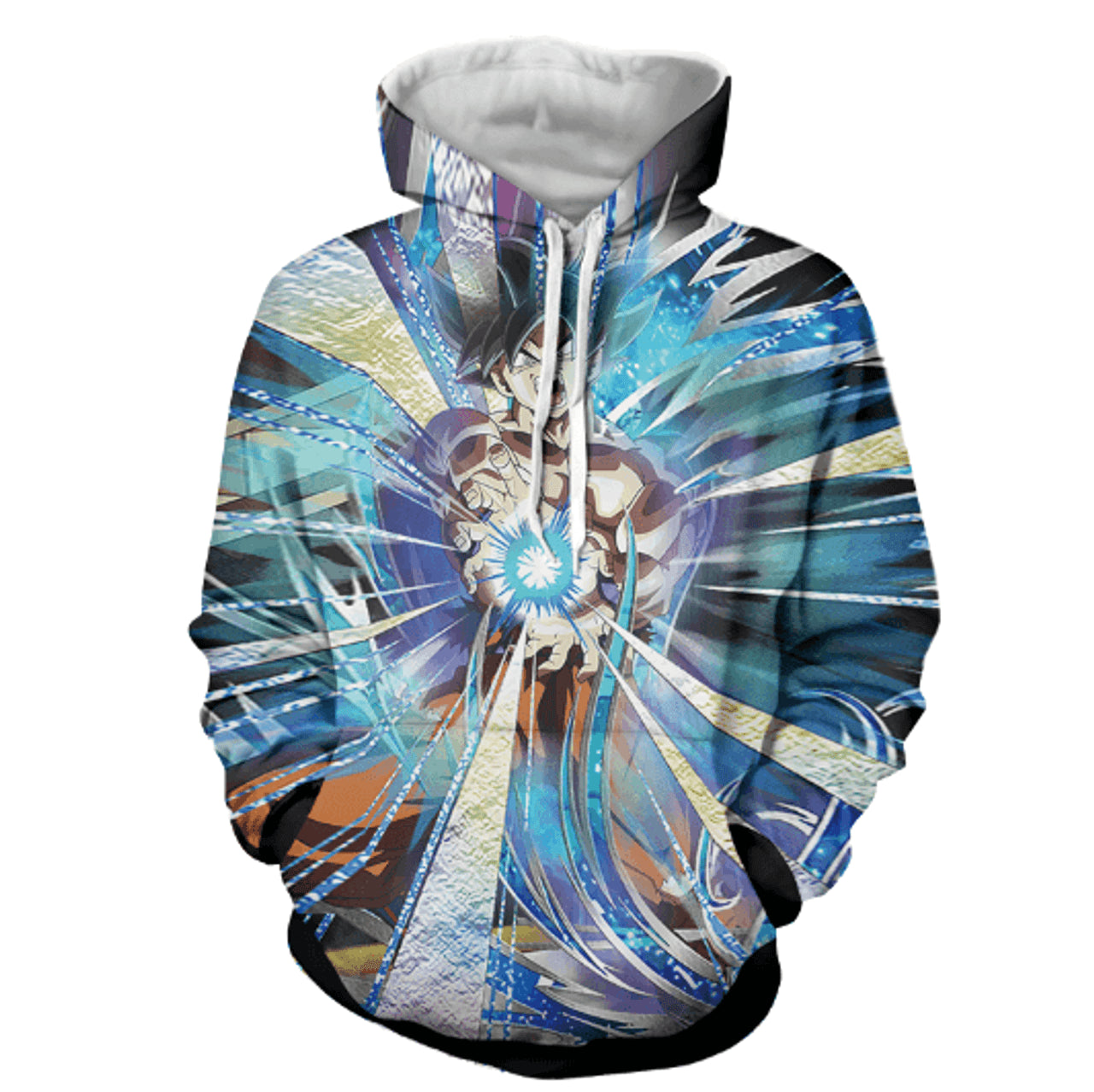 HickVibes Powerful Ultra Instinct Goku Dope Style Full Print A1901 3D Pullover Printed Over Unisex Hoodies