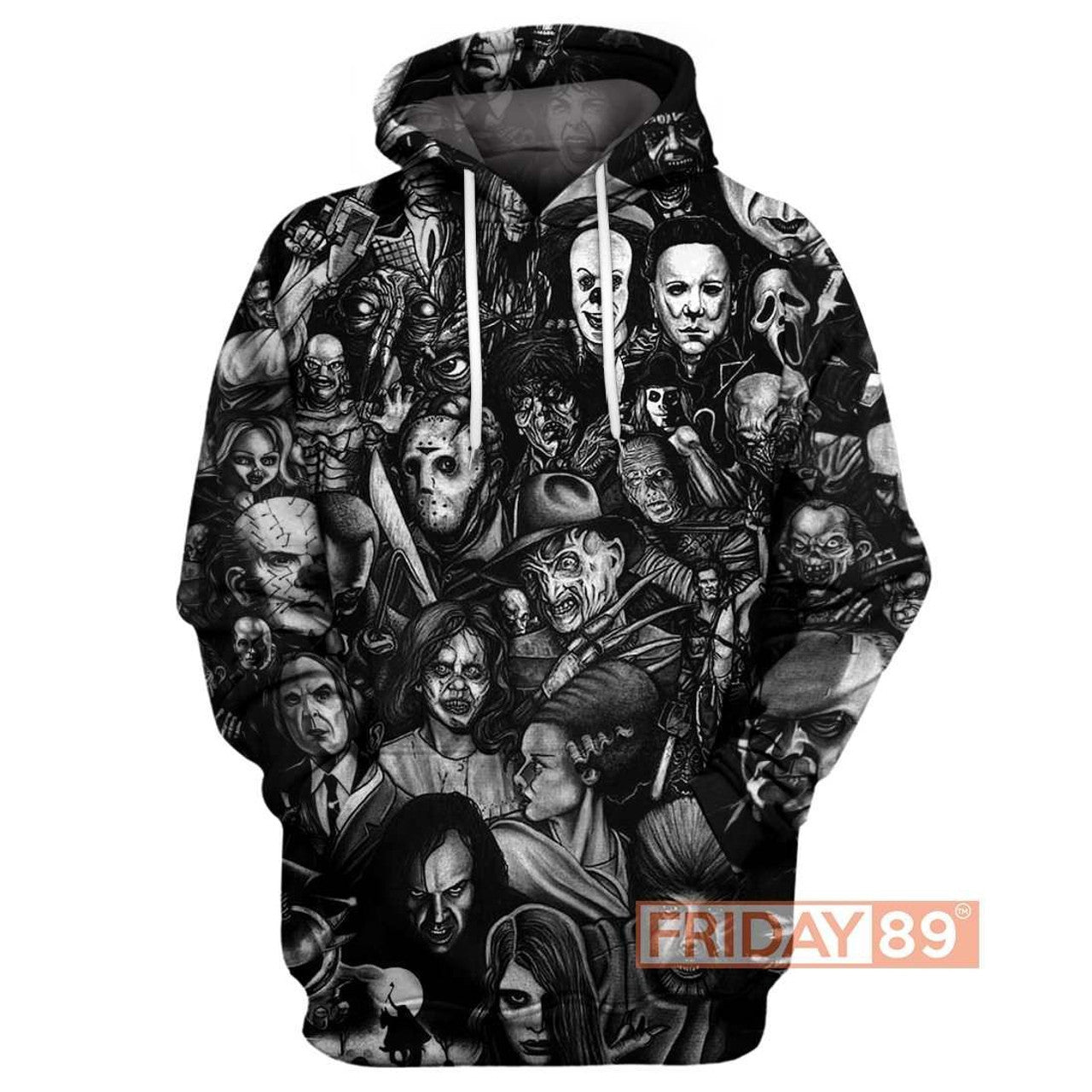 HickVibes Print Horror Movies B2990 3D Pullover Printed Over Unisex Hoodies