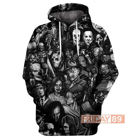HickVibes Print Horror Movies B2990 3D Pullover Printed Over Unisex Hoodies
