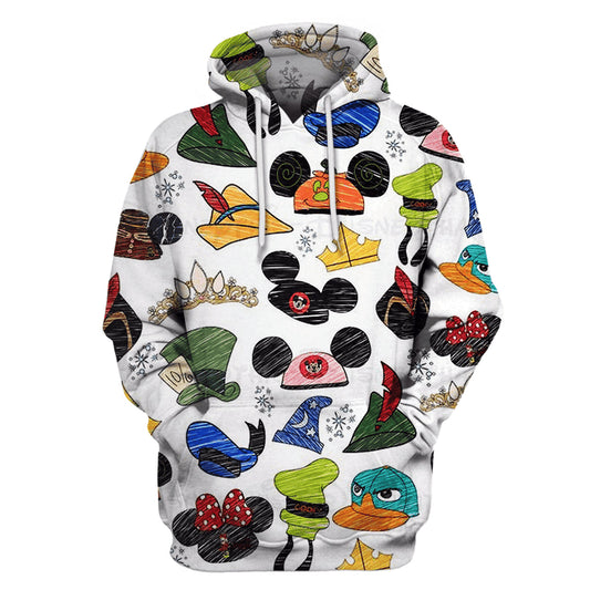 HickVibes Pull Over Mickey B4545 3D Pullover Printed Over Unisex Hoodies