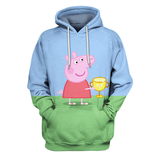 HickVibes Pull Over Peppa Pig B4873 3D Pullover Printed Over Unisex Hoodies