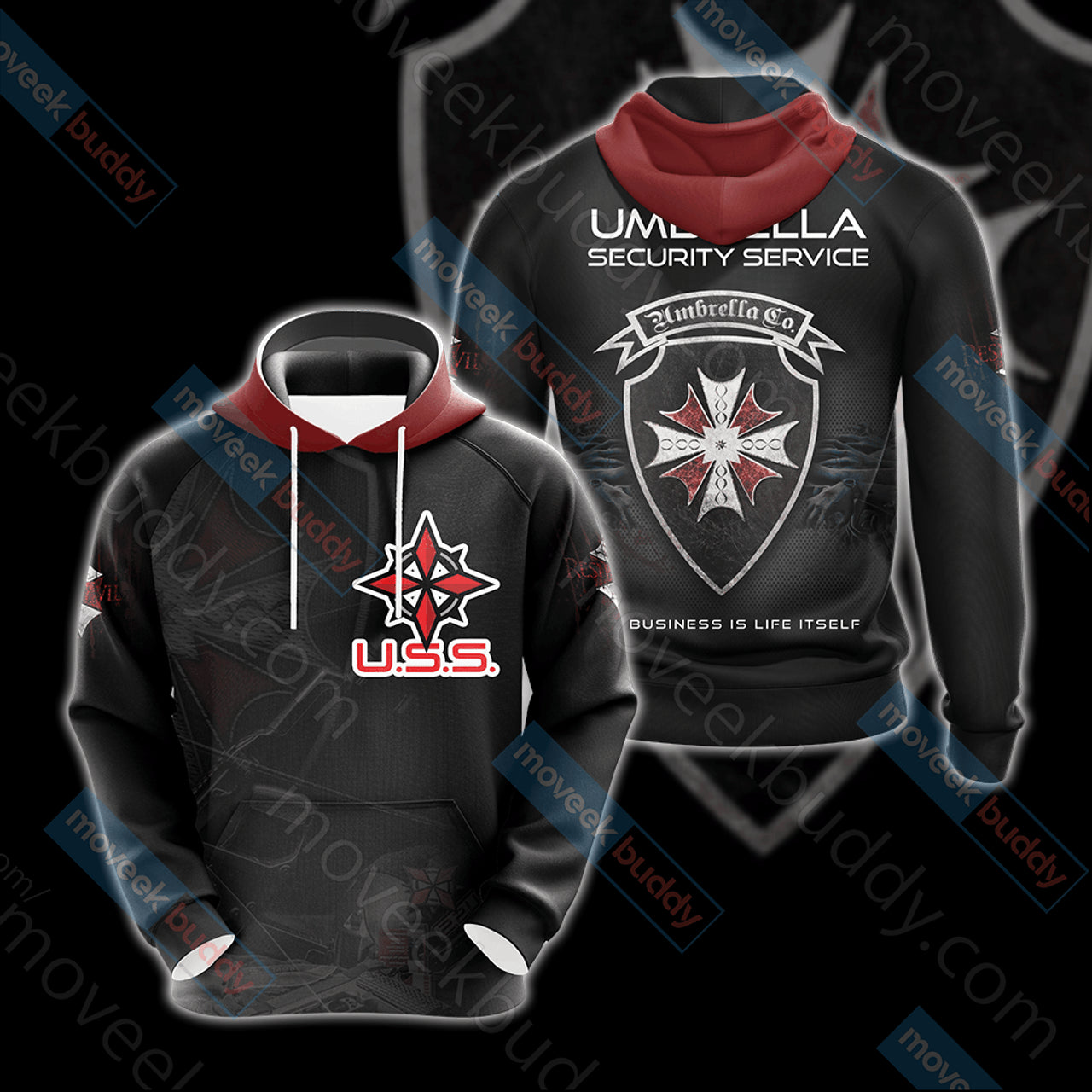 HickVibes Resident Evil Umbrella Security Service s(Usss) A146 3D Pullover Printed Over Unisex Hoodies