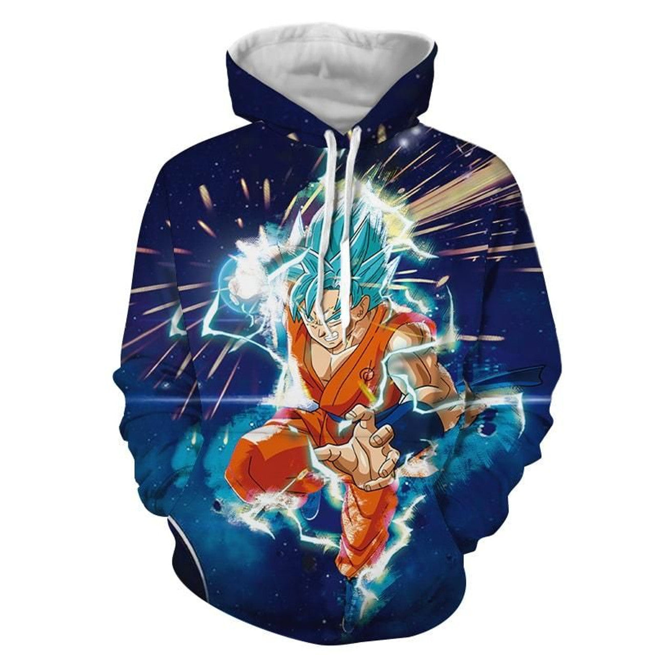 HickVibes Super Saiyan Blue Ssgss Goku Powerful Attack A1943 3D Pullover Printed Over Unisex Hoodies