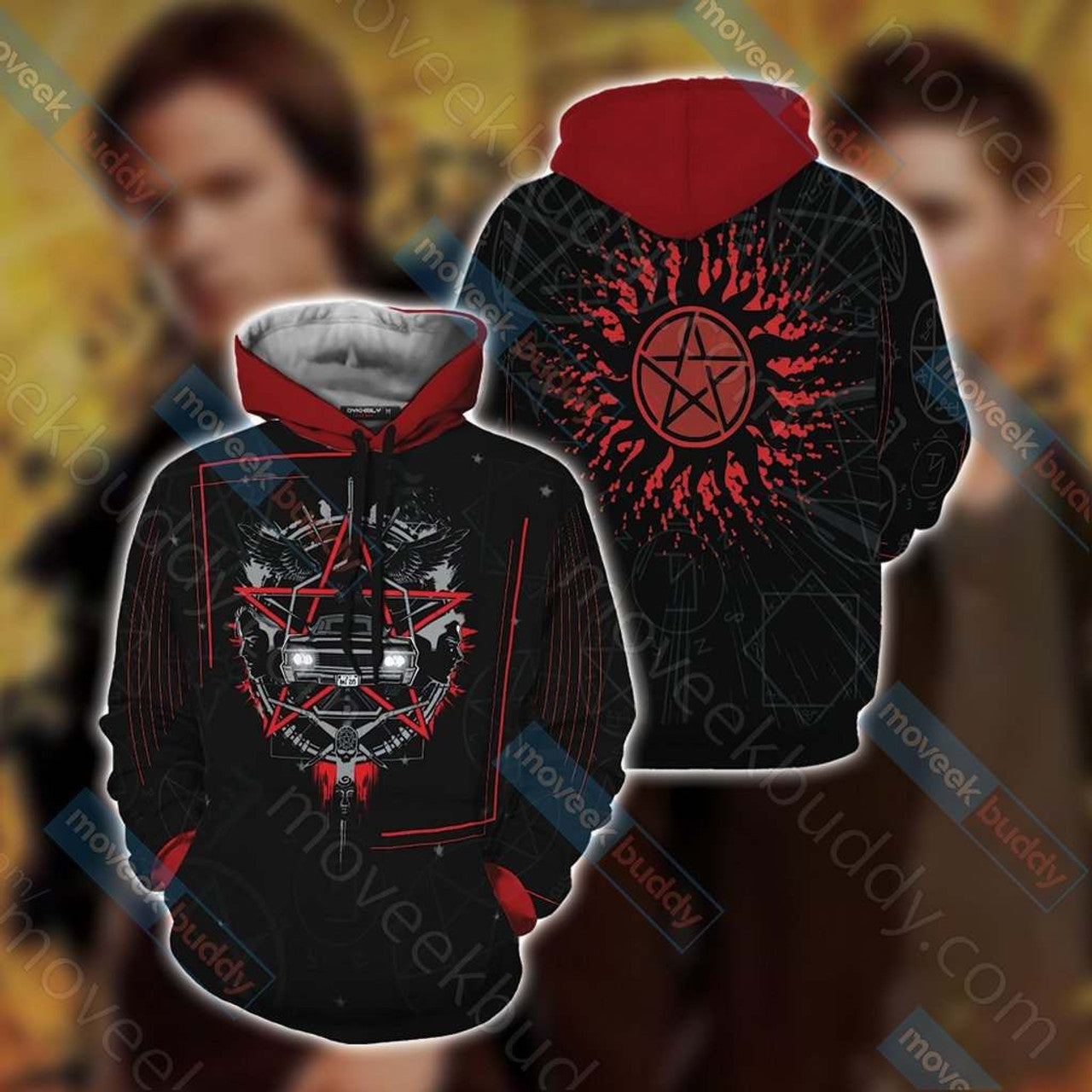 HickVibes Supernatural A558 3D Pullover Printed Over Unisex Hoodies