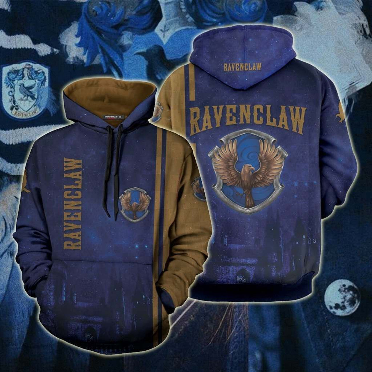 HickVibes The Hogwarts Castle Ravenclaw Harry Potter A422 3D Pullover Printed Over Unisex Hoodies