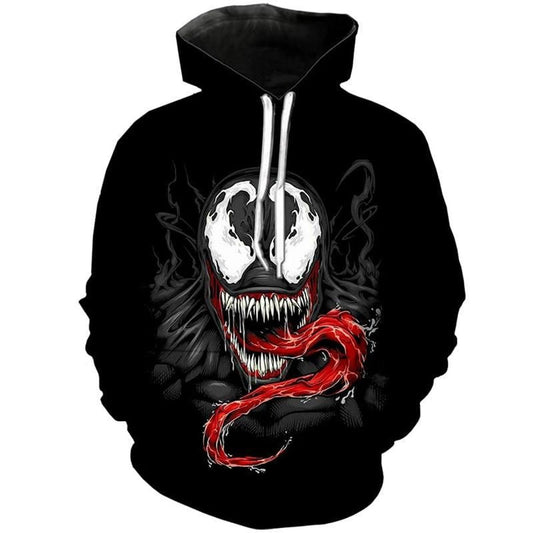 HickVibes Venom New Classic Black Attack B186 3D Pullover Printed Over Unisex Hoodies