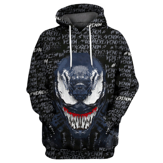 HickVibes We Are Venom Black Blue B2822 3D Pullover Printed Over Unisex Hoodies
