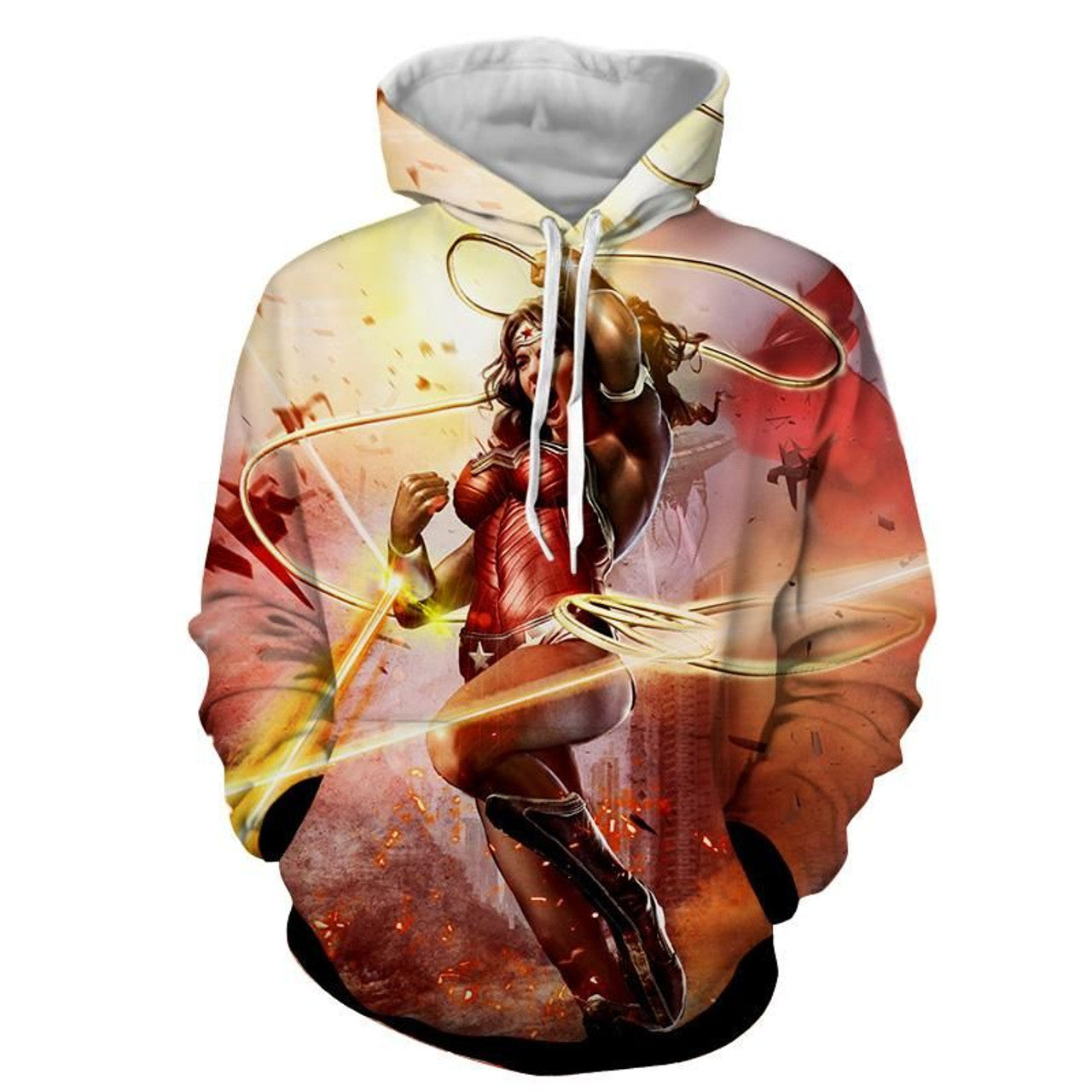 HickVibes Wonder Woman Superhero Warner Bros Fighting Cool A3927 3D Pullover Printed Over Unisex Hoodies