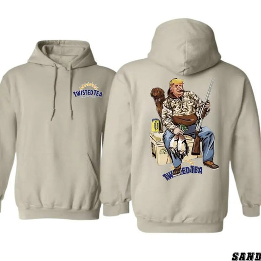 Hunter Trump With Twisted Tea 2 Siders Shirt, Twisted Tea Trump Duck Hunting, Trump and Your Hunt Dog, Hunting Season, Hoodie for Men, for Women