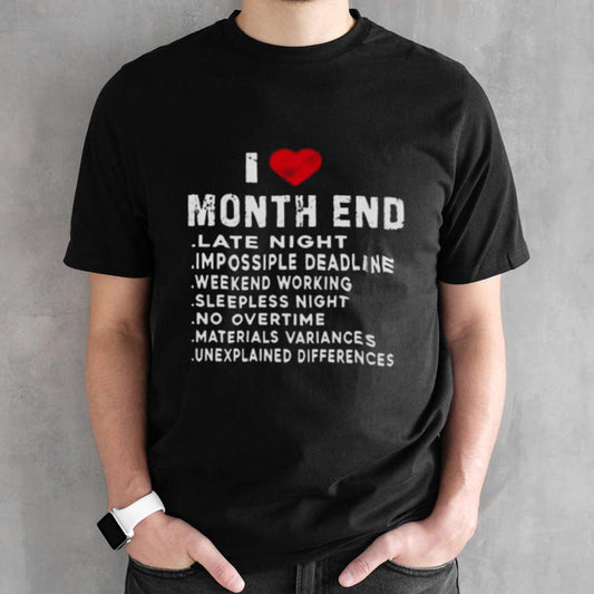I Love Month End Funny Accountants Quotes Birthday Shirt