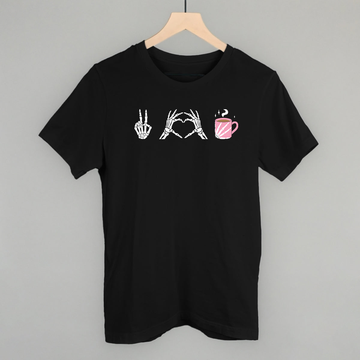 Peace Love Coffee Skeleton