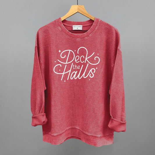 Deck The Halls Sparkle Script (White)