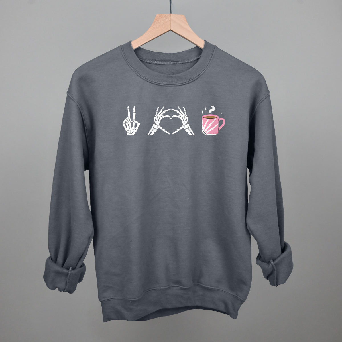 Peace Love Coffee Skeleton