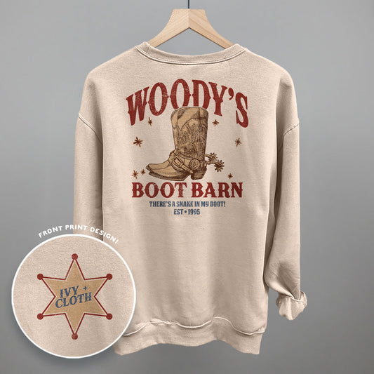 Woody's Boot Barn (Back Print)