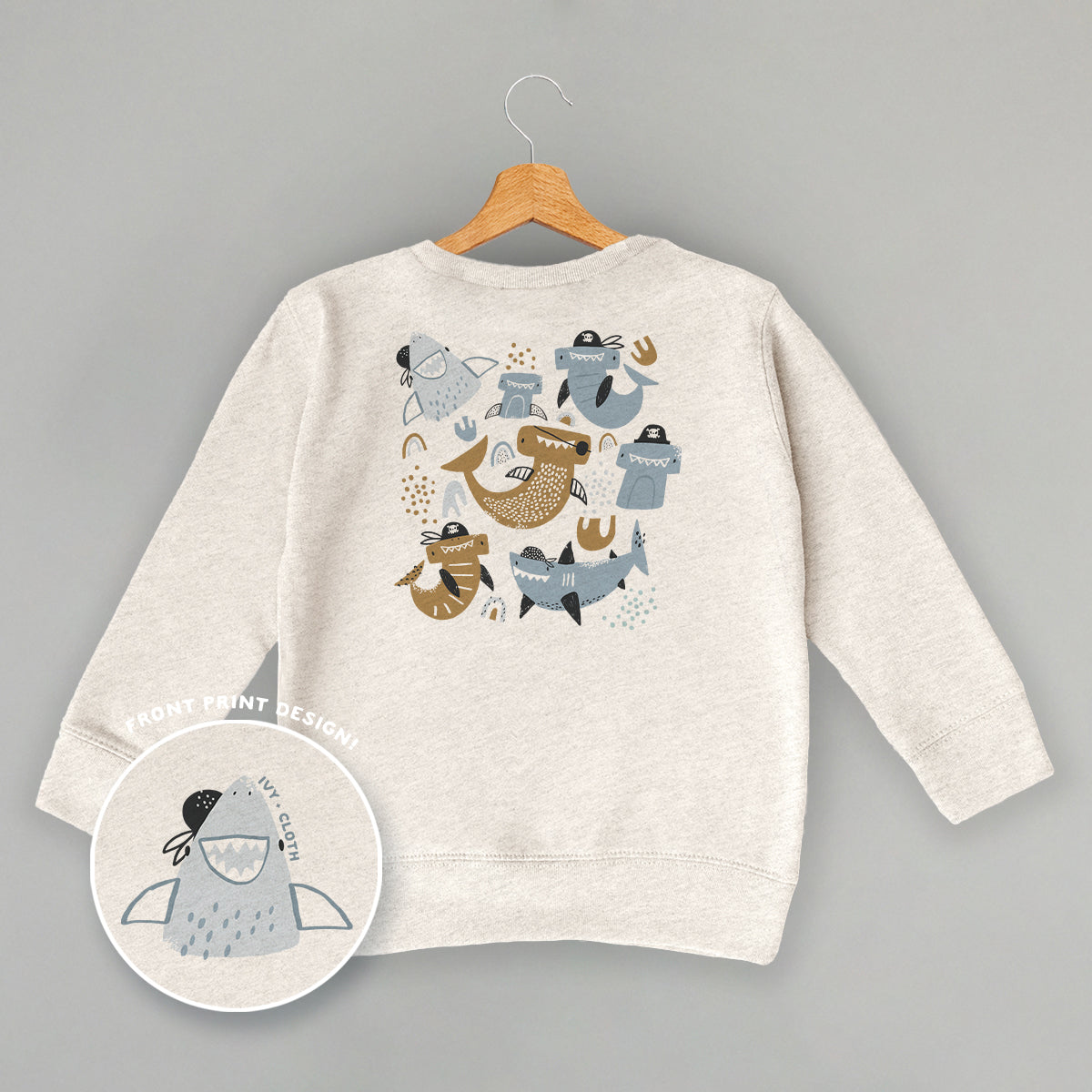 Pirate Shark Doodles (Kids Back Print)