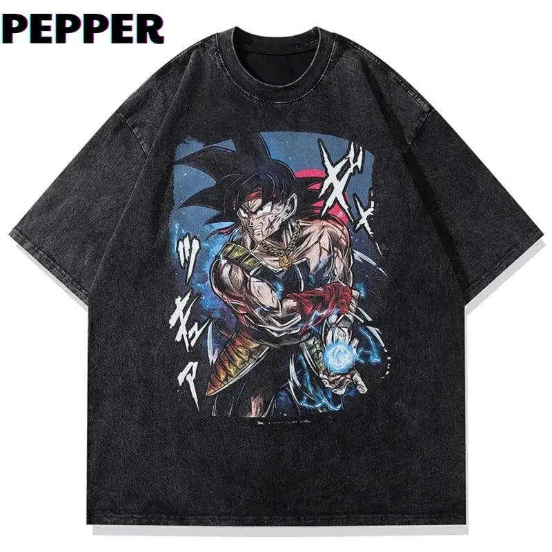 Iced Goku Vintage Washed Shirt Menswear Top Underwear Tshirt
