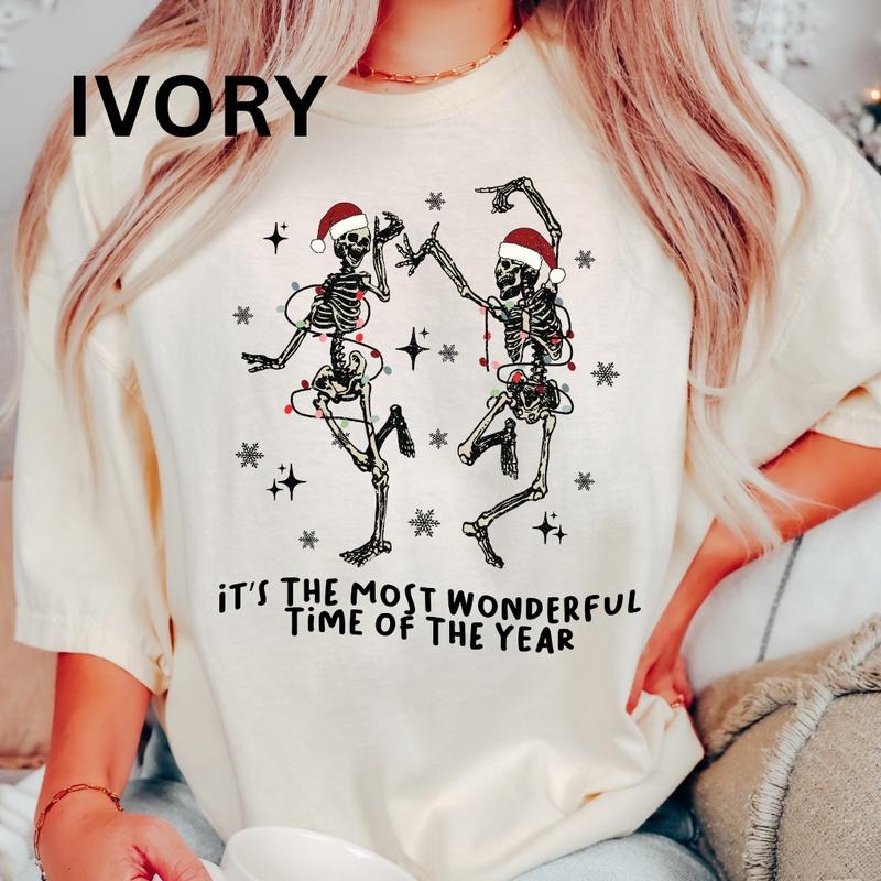 Its The Most Wonderful Time of the Year Christmas Graphic tee, Skeleton Christmas shirt, Comfort Colors, Christmas Gifts, Womenswear, Printed
