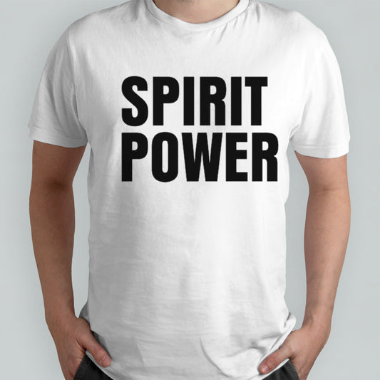 Johnny Boy wearing spirit power tour shirts