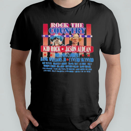 Kid Rock Jason Aldean Schedule Of Rock The Country 2024 Tour Fan T-Shirt