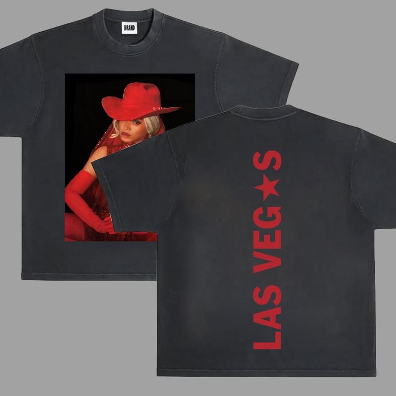 Las VegasCCT 2025 Exclusive Cowboy Graphic T-shirt, Music Shirt, Fashion Hip Hop short sleeve T-shirt Unisex Cotton Tops