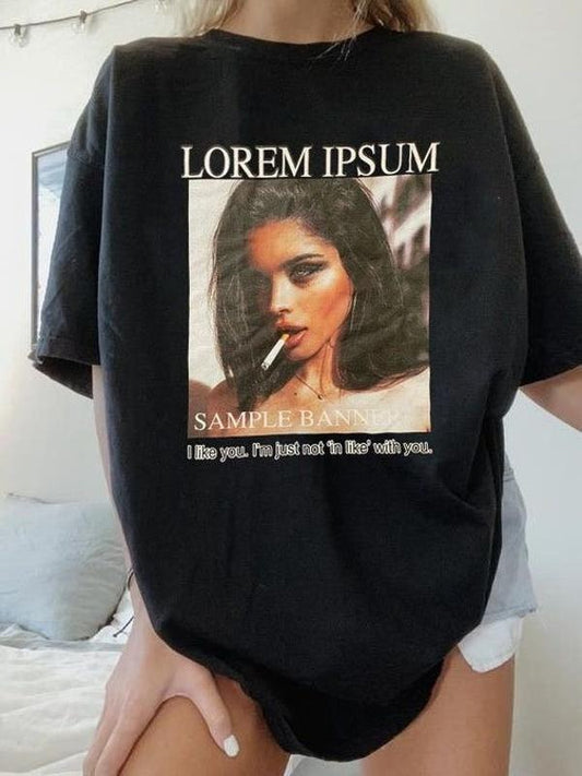 Lorem Ipsum Shirt, Funny Jokes Banner T-Shirt, Sample Design Graphic Tee