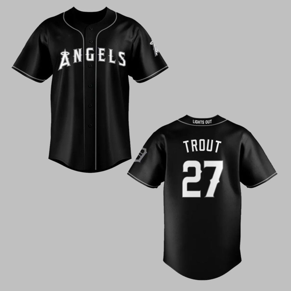 Los Angeles Angels Black Lights Out Jersey - Grishko.com