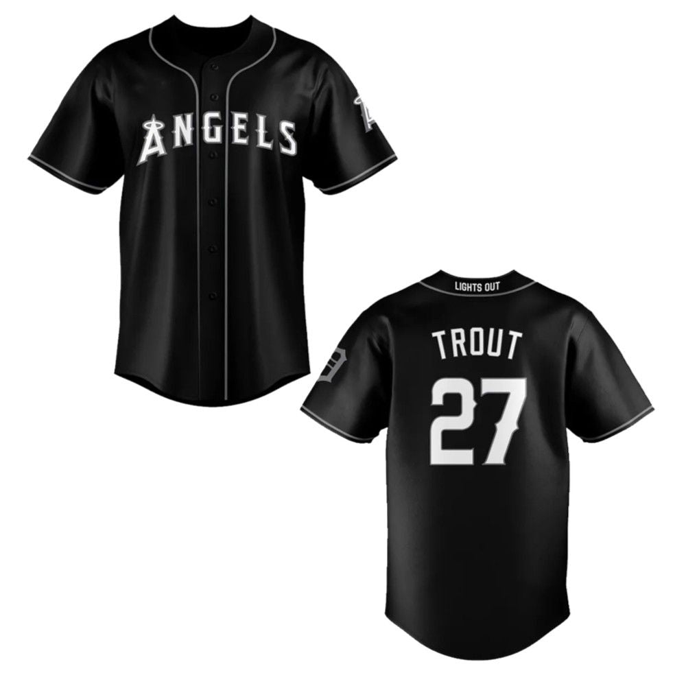 Los Angeles Angels Black Lights Out Jersey - Grishko.com