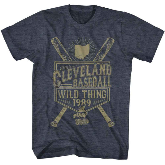 Major League - Athletics Estd 89 - American Classics - Heather Blue Adult Short Sleeve T-Shirt